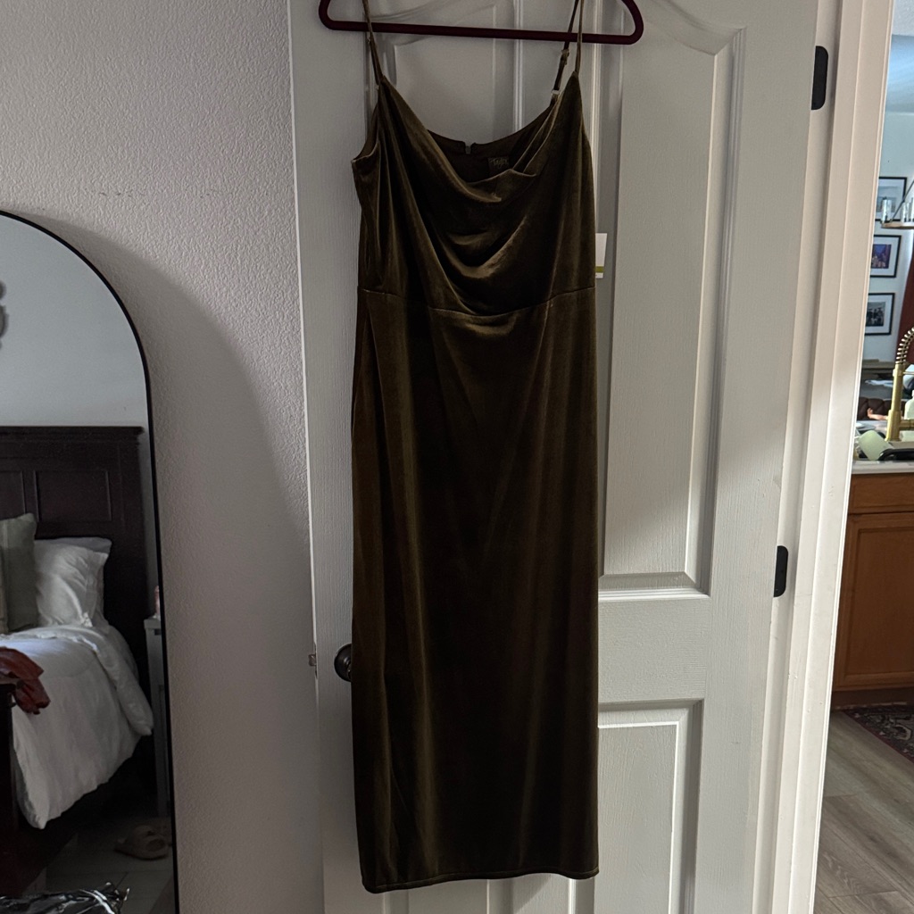 Nwt Taylor Velvet Green Dress